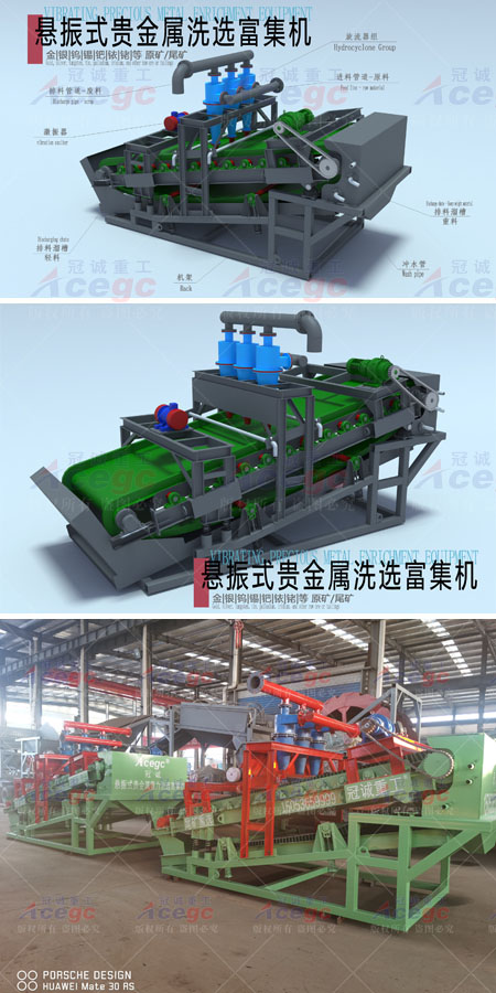 懸振式貴金屬尾礦富集選礦洗選機(jī)-金銀鉛鋅錫鉑鎢鈀銠銥鎬鈀寶石貴金屬等原礦尾礦重選